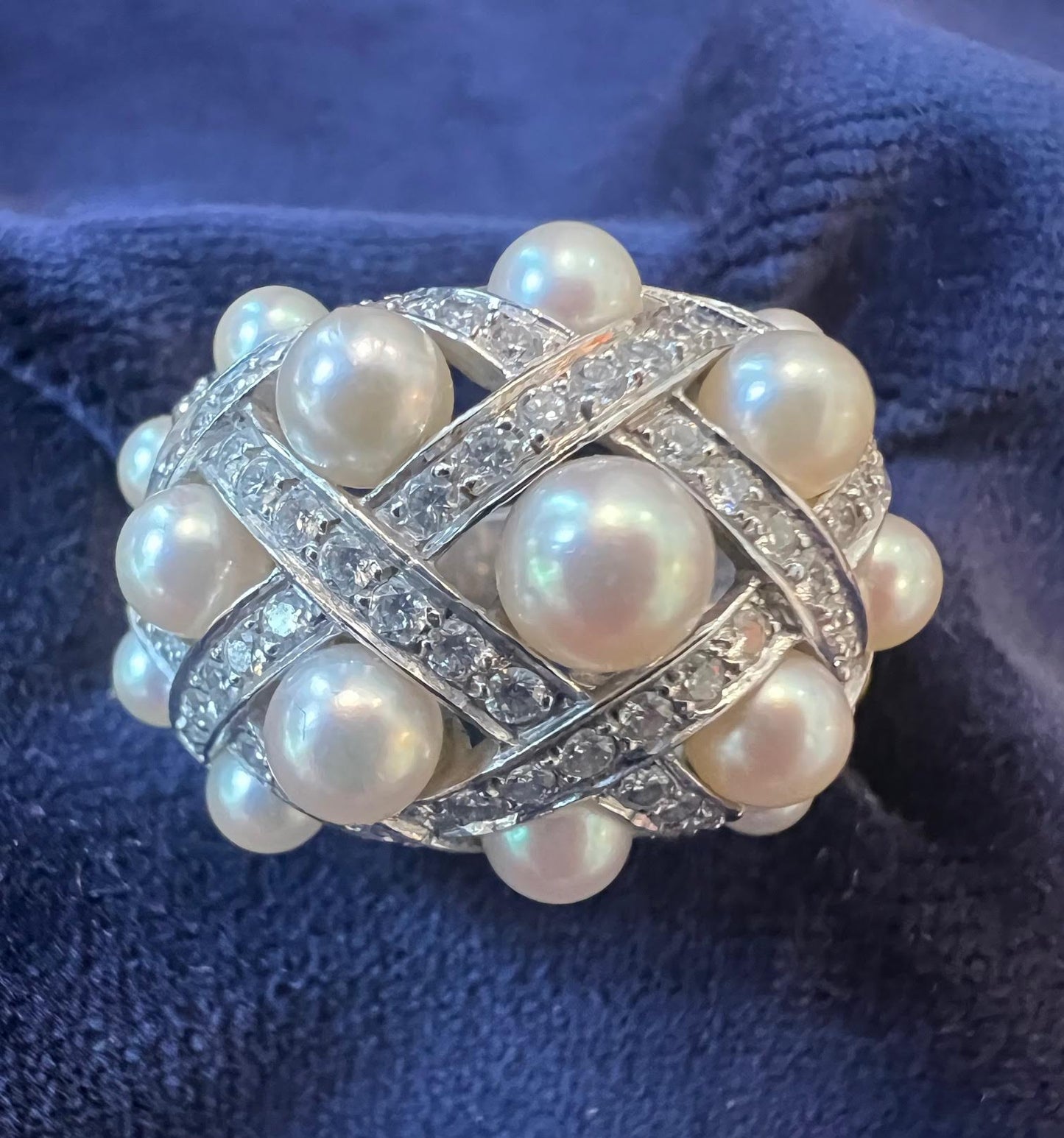 Chanel Pearl & Diamond Ring