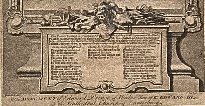 Antique English Engraving of the Black Prince