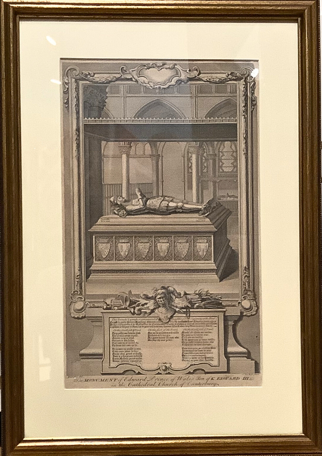 Antique English Engraving of the Black Prince