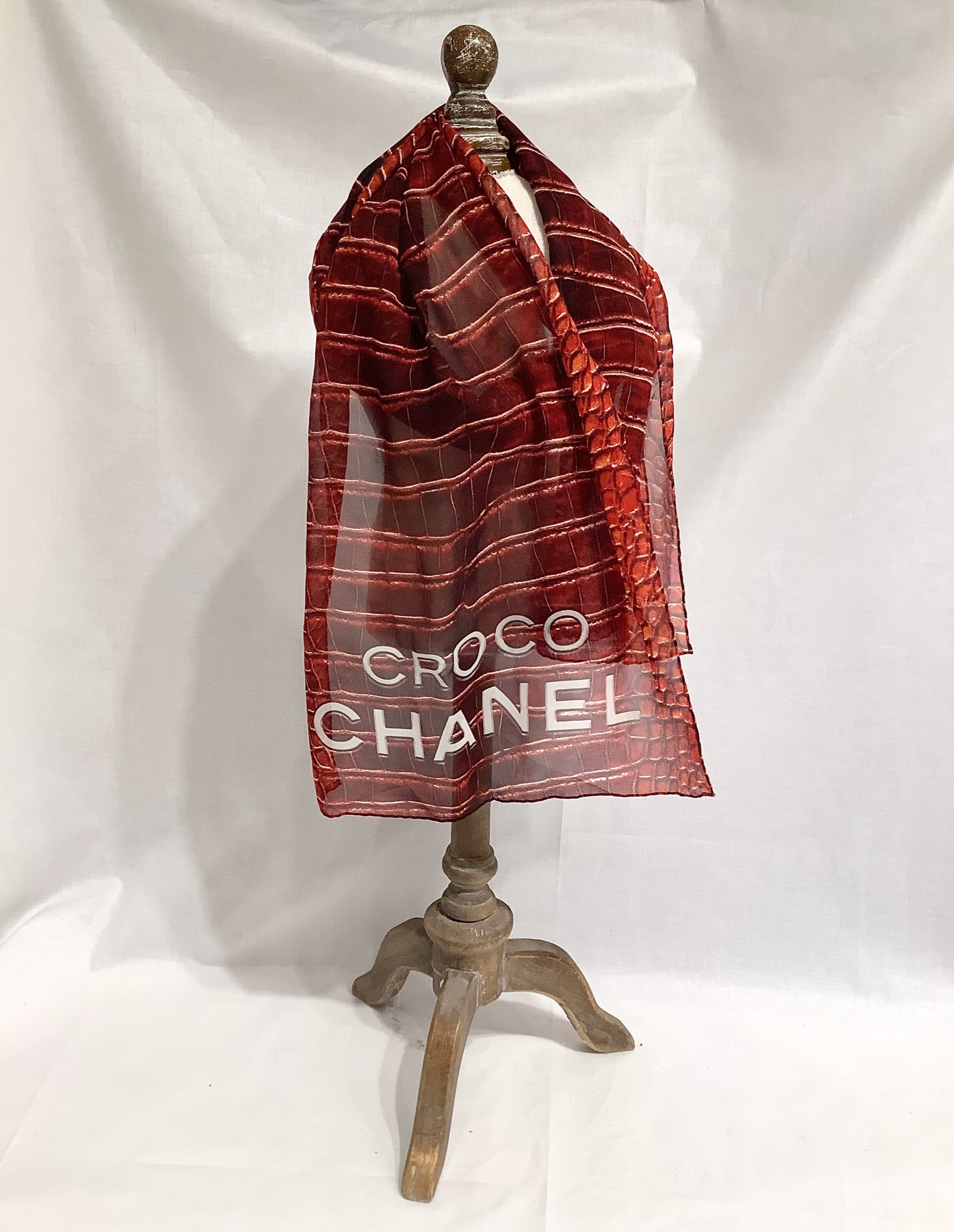 CHANEL シャネル シルクスカーフ 船柄 レッドアンティーク Vintage Chanel Scarf – Weatherly Design