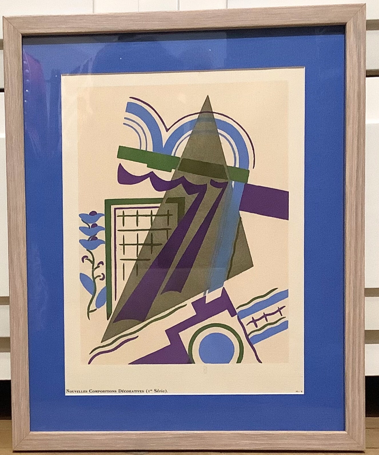 Antique Framed Pochoir by Serge Gladsky