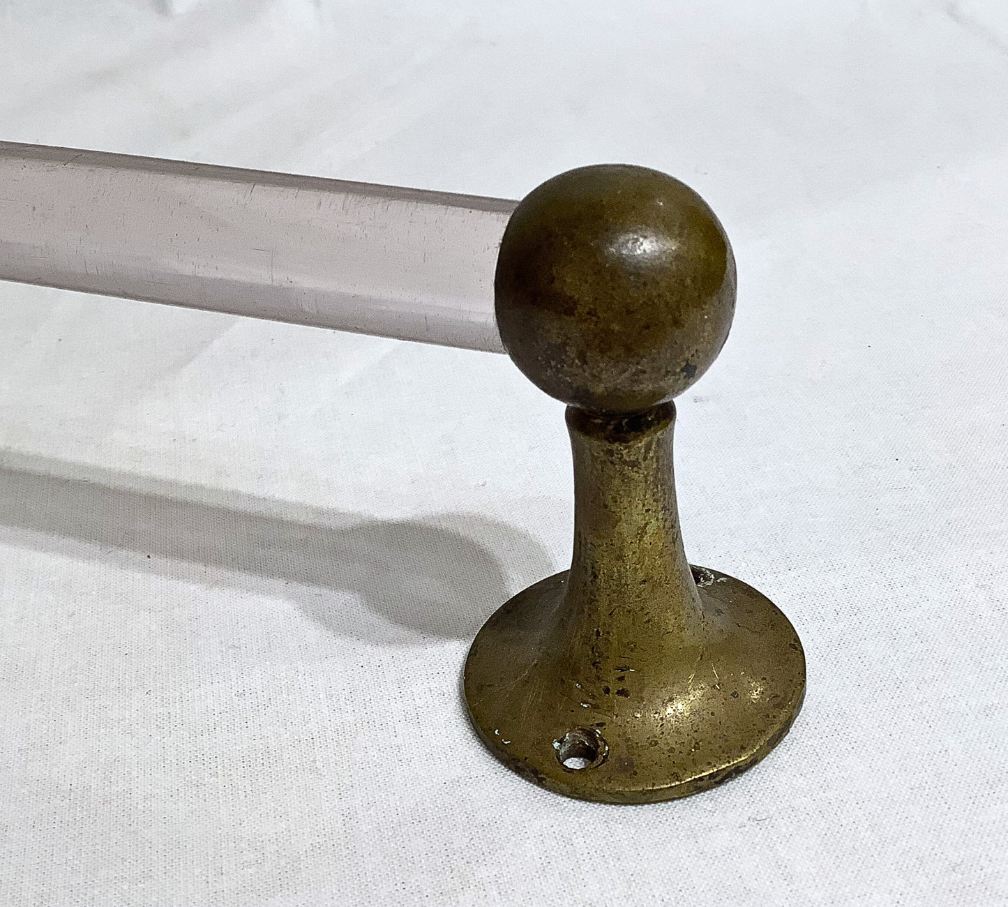 Reclaimed Brass and Acrylic Towel Rack