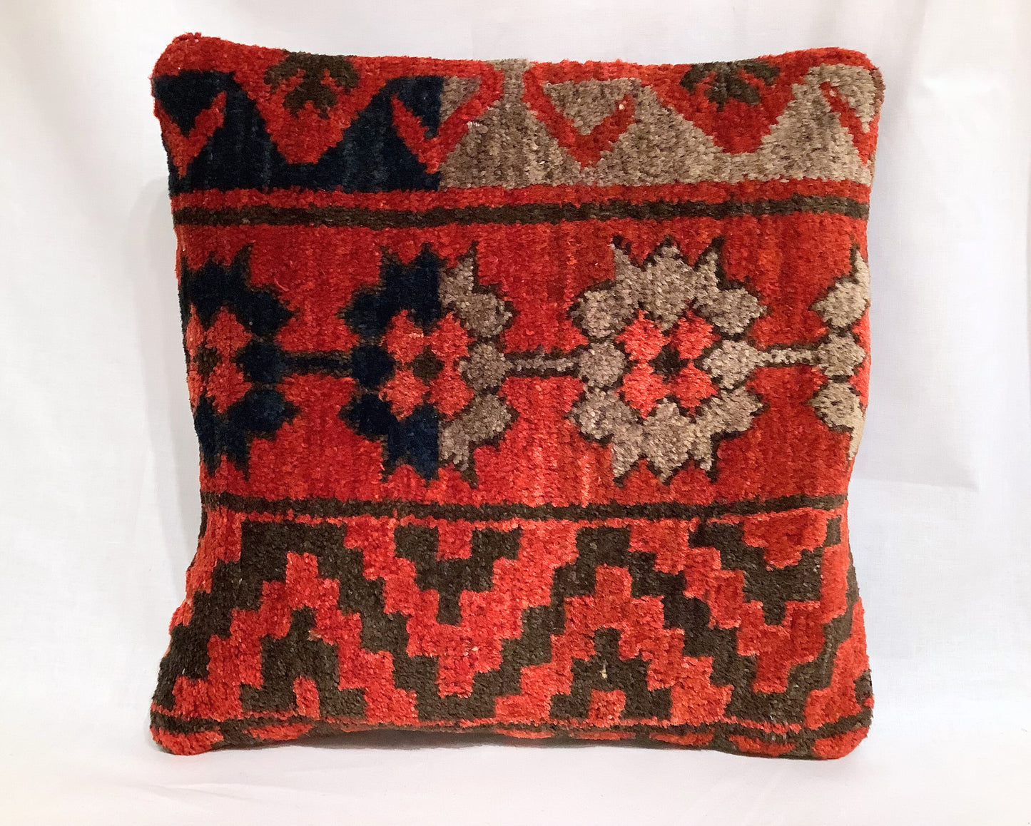 16" Vintage Carpet Remnant Pillow