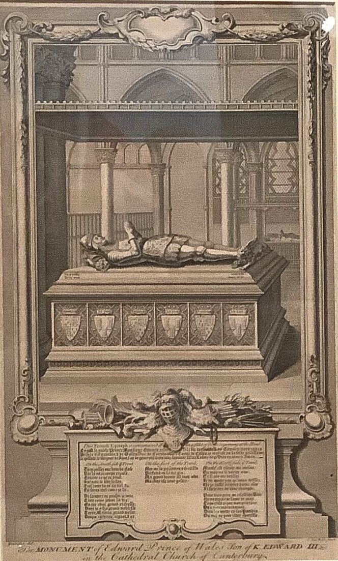 Antique English Engraving of the Black Prince