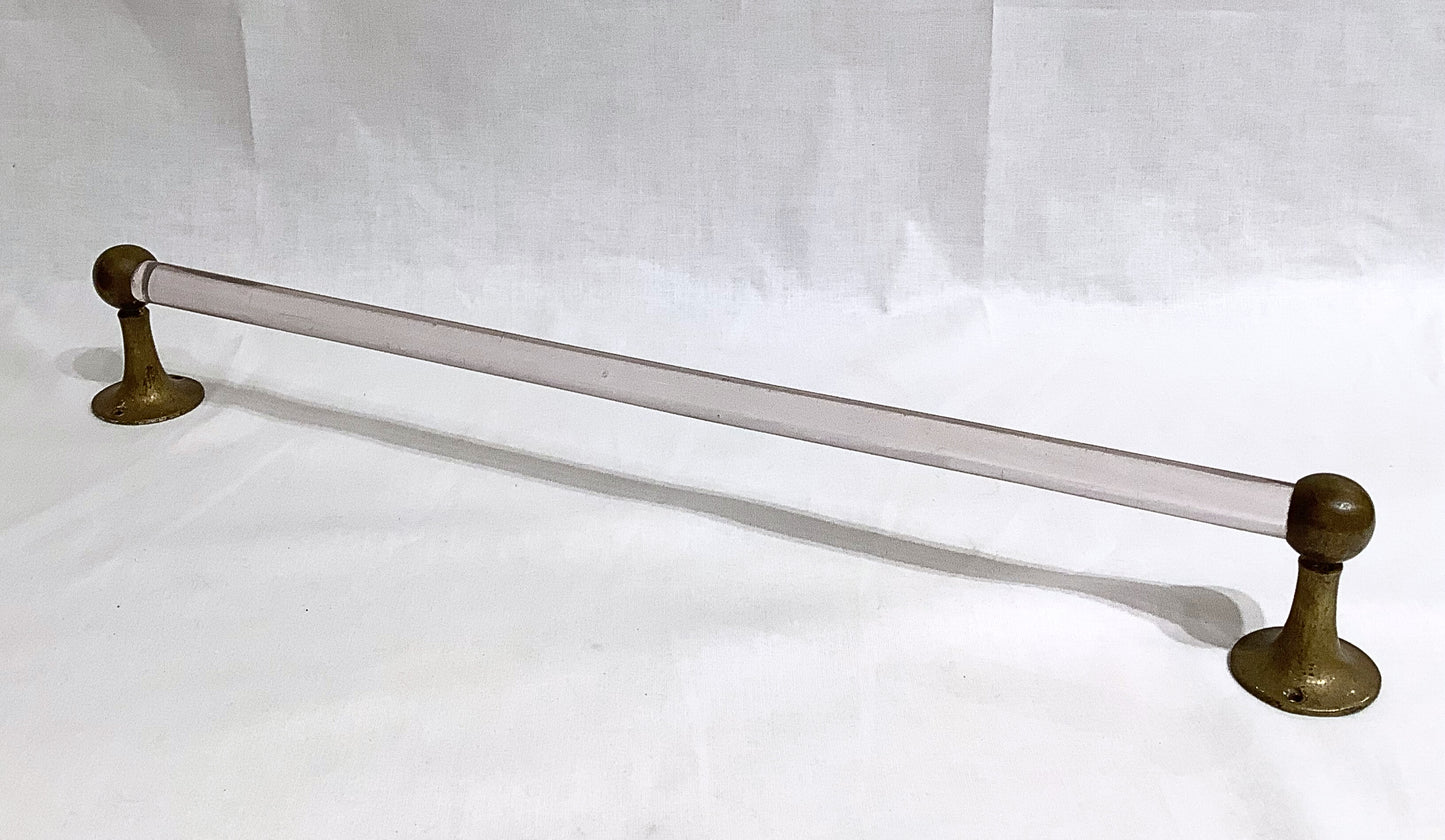 Reclaimed Brass and Acrylic Towel Rack