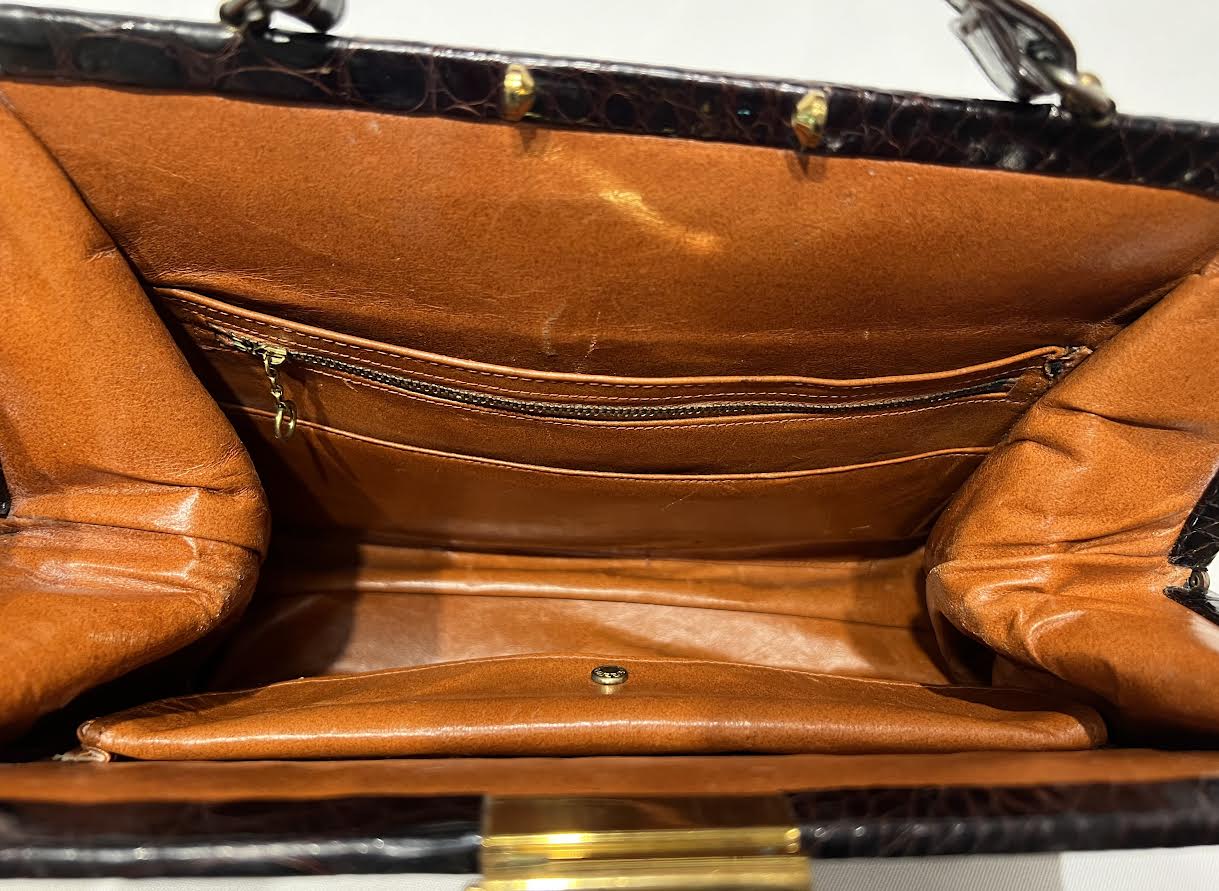 Antique Alligator Hand Bag