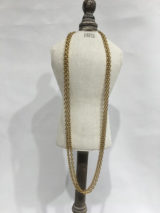 Vintage CHANEL gold double strand necklace