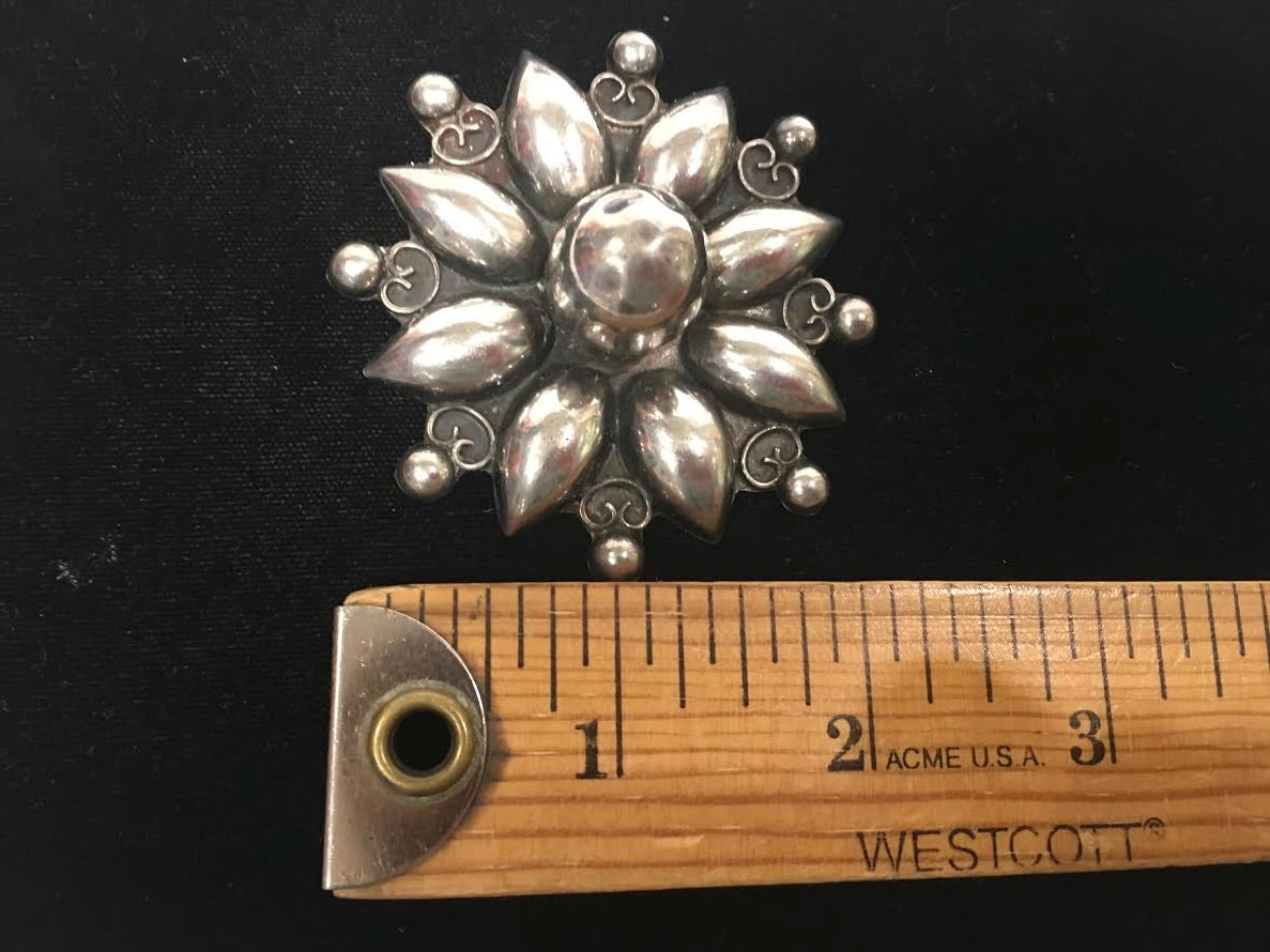 Vintage Mexican Silver Brooch