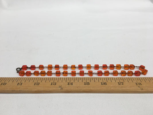 Vintage Orange Glass Bead Necklace