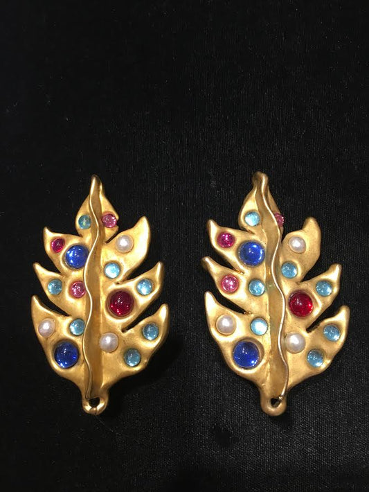 Vintage CHANEL Leaf Earrings