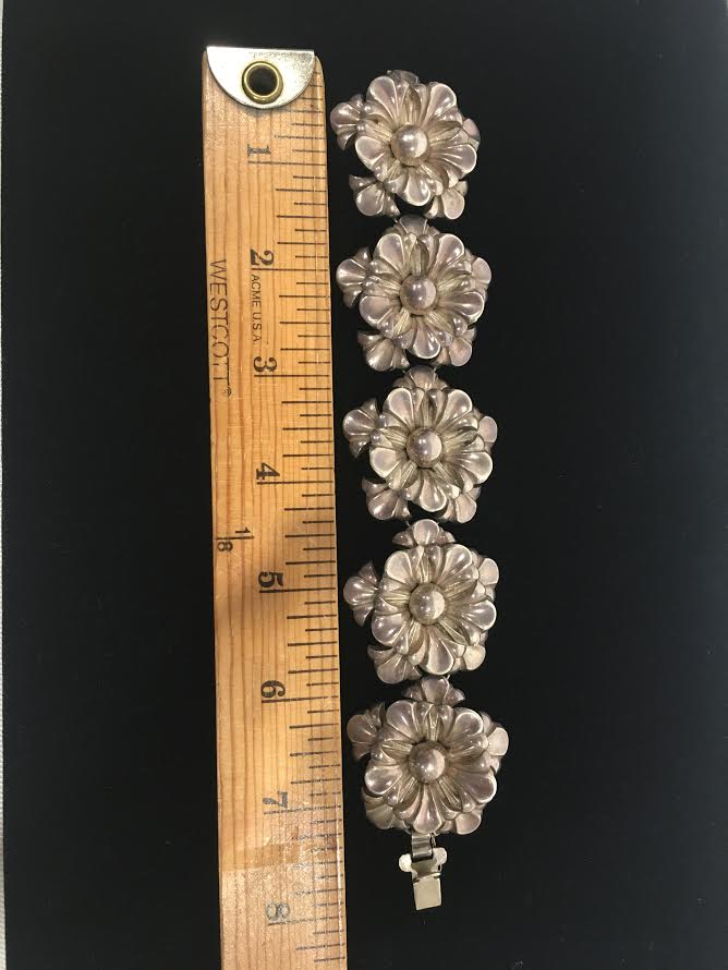 Antique Sterling Silver Poppy Bracelet