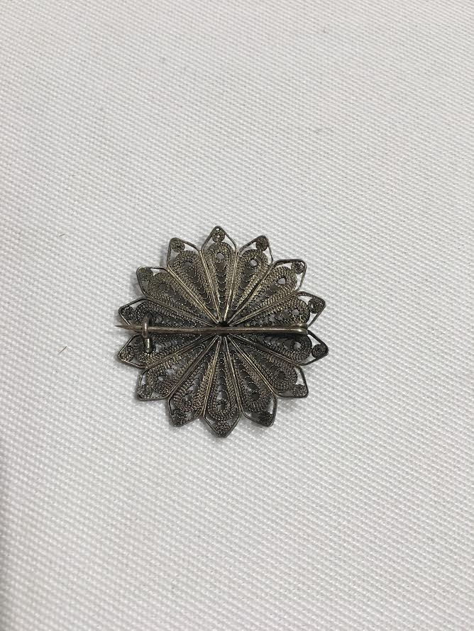 A set of 3 Antique Silver Filagree Brooches