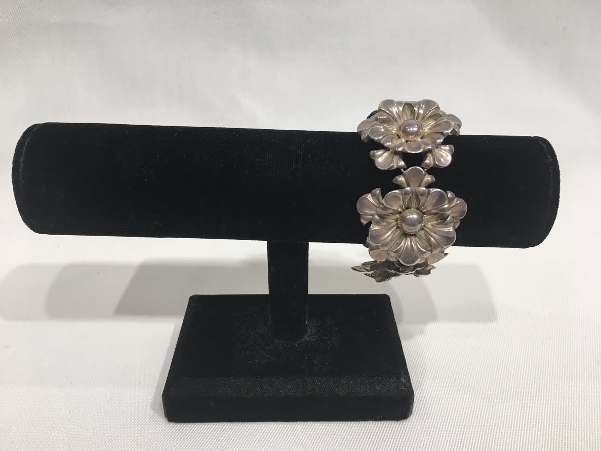 Antique Sterling Silver Poppy Bracelet