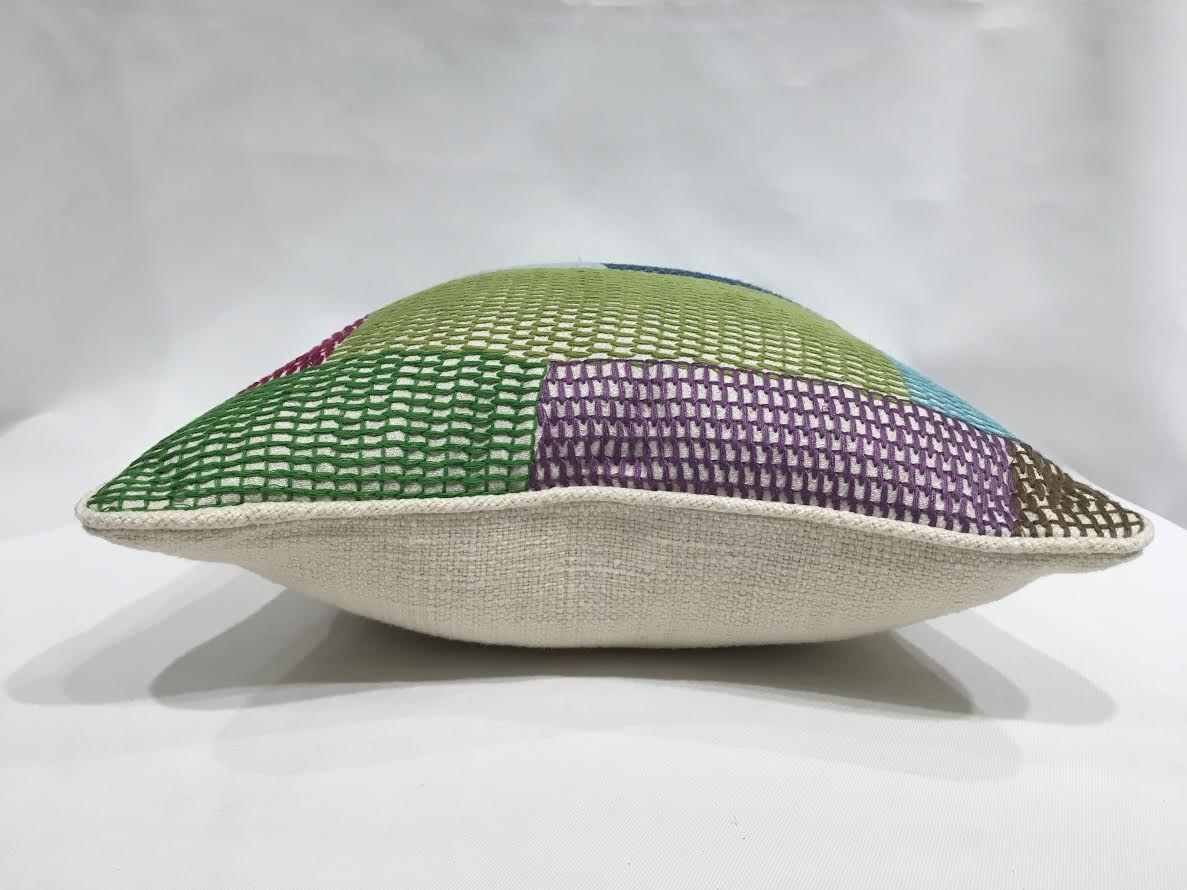 16 " Pillow with Schumacher Patchwork Wool Fabric