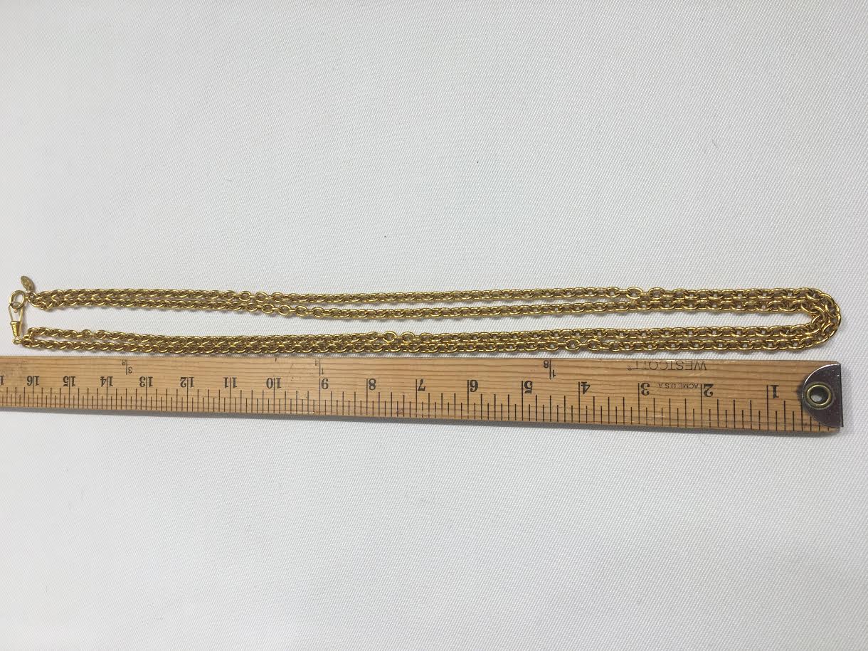 Vintage CHANEL gold double strand necklace