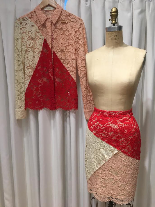 Vintage blouse & skirt ensemble