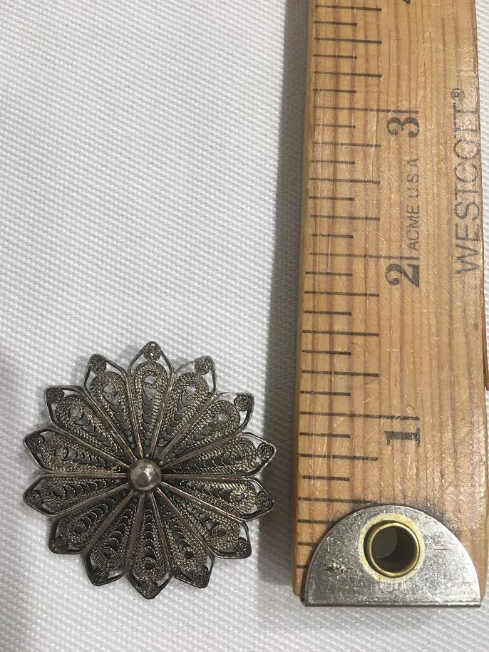 A set of 3 Antique Silver Filagree Brooches