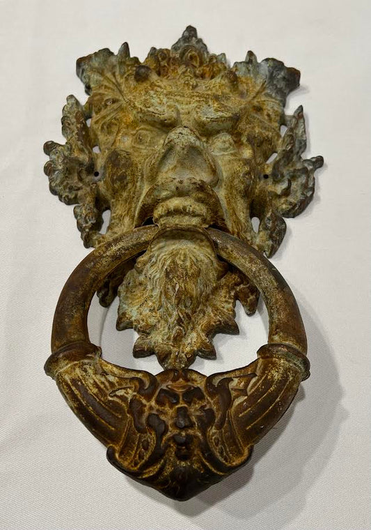 Antique Greenman Gargoyle Door Knocker