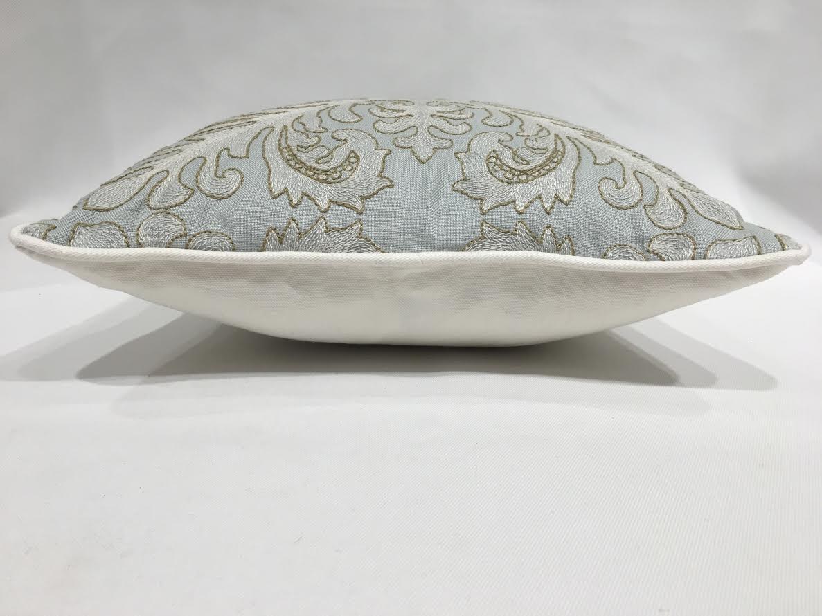 14" Pillow in an Embroidered Scalamandre Fabric