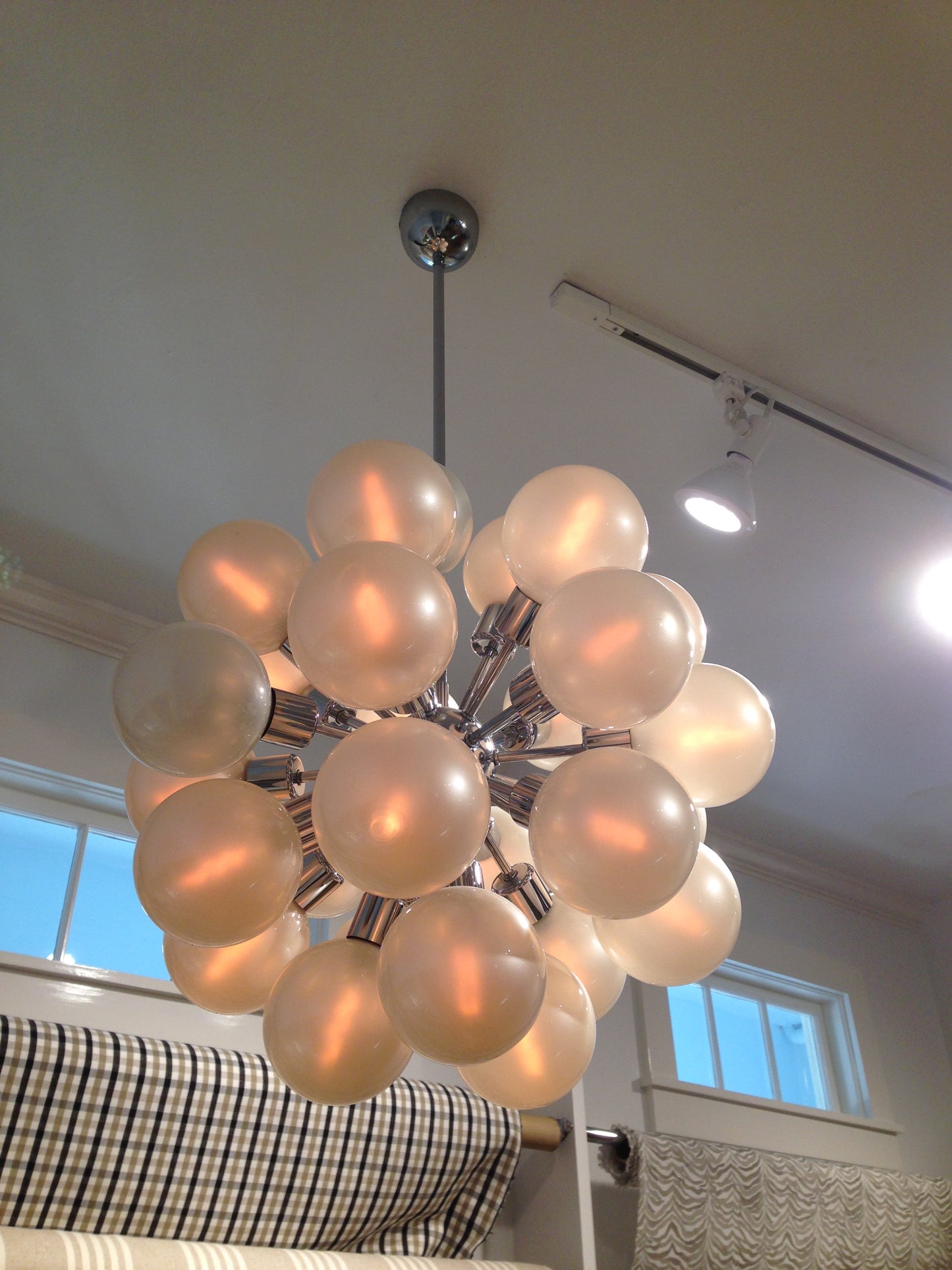 Vintage Sputnik Chandelier with Pearlized Globes
