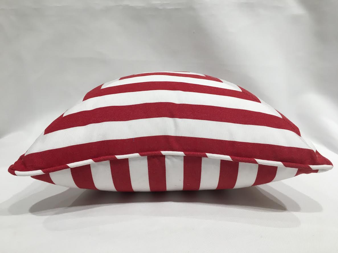 18" Nautical Striped Pillow in Indoor/Outdoor fabric