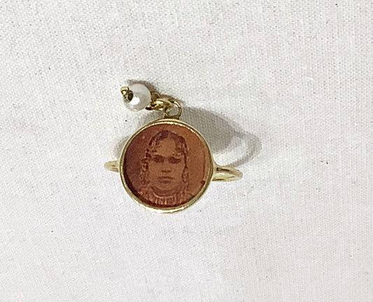 Carnelian and Pearl Ring