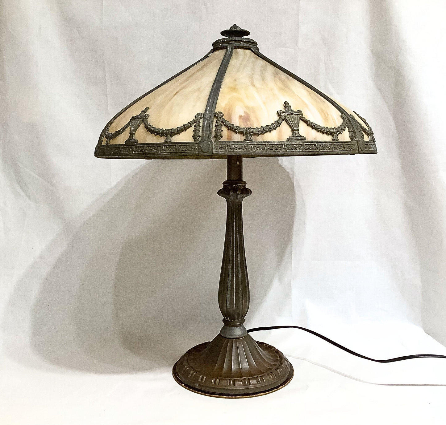 Antique Slag Glass Lamp