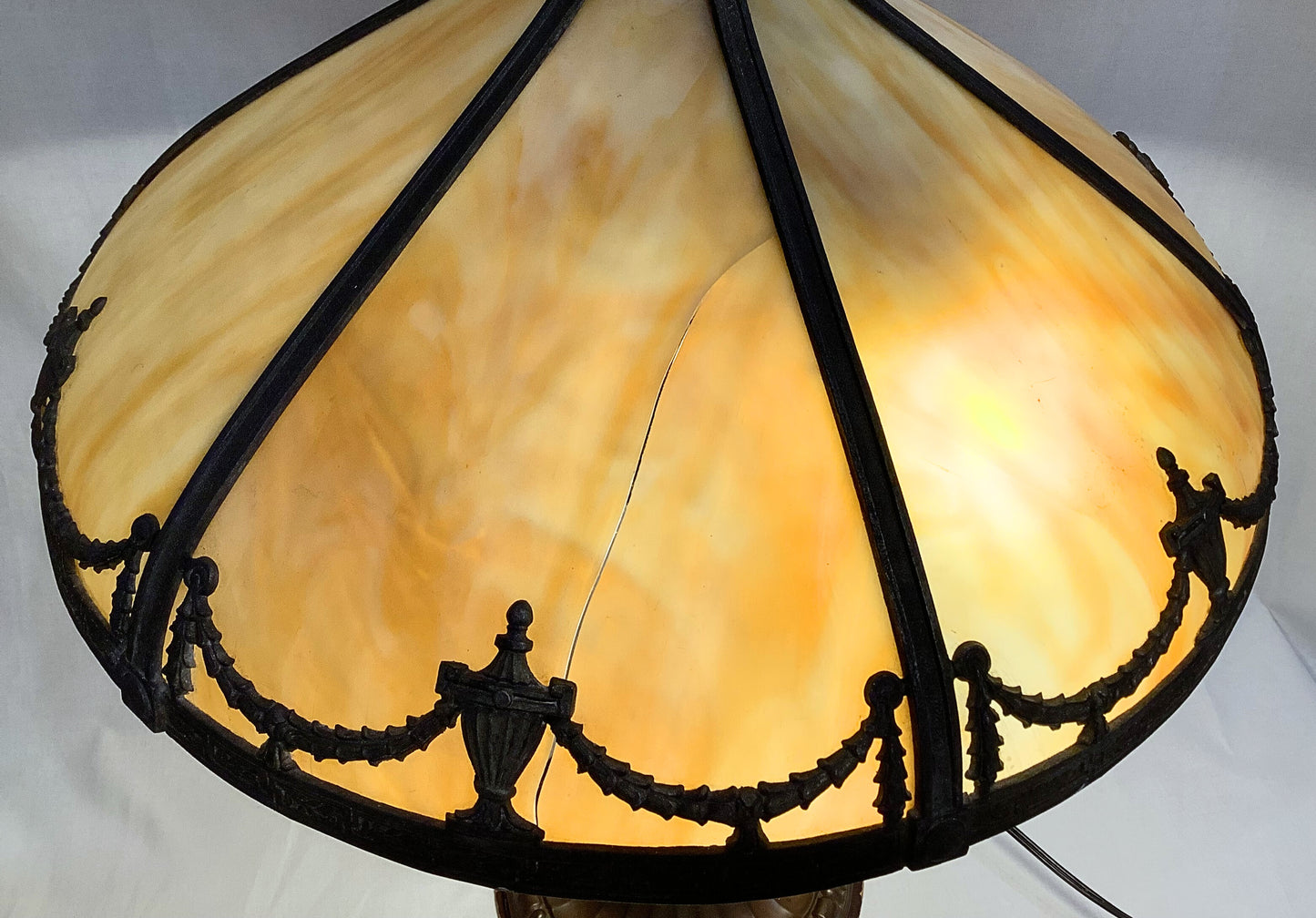 Antique Slag Glass Lamp