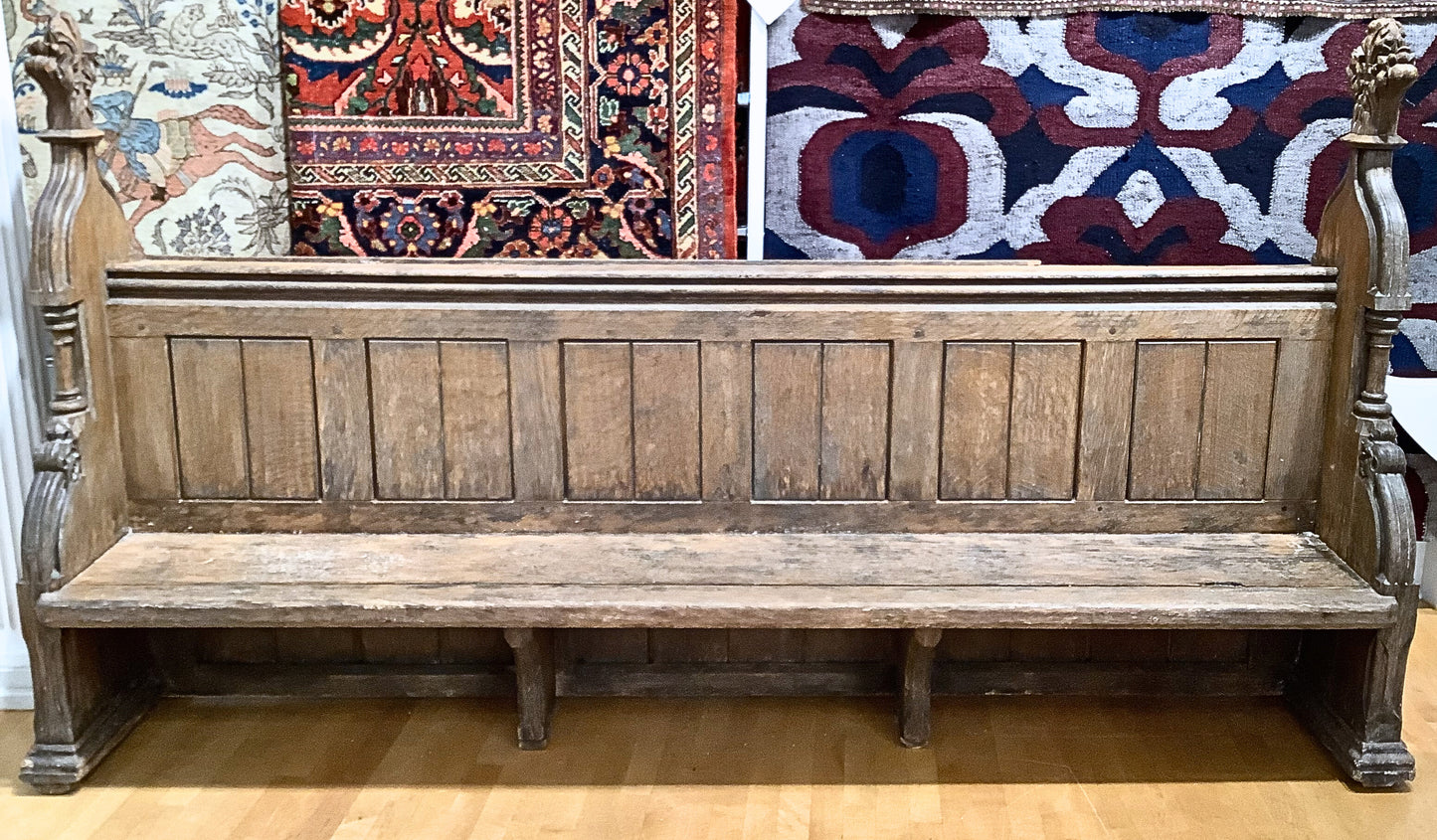 19th Century Carved English Church Pew