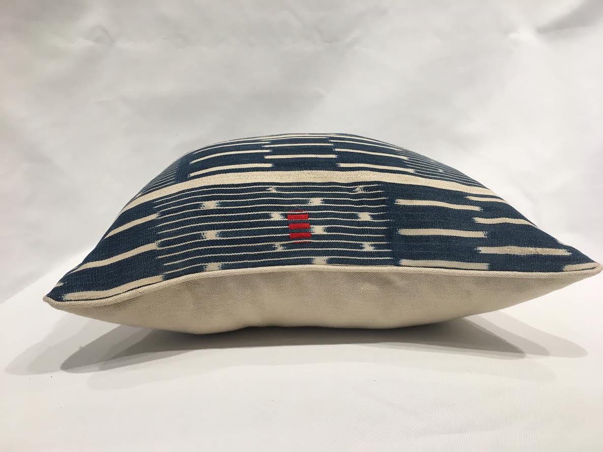 20" Pillow in Vintage Indigo Fabric