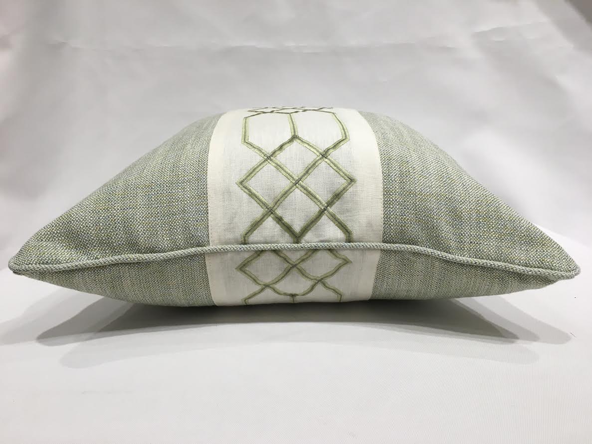 20" Embroidered Panel Pillow