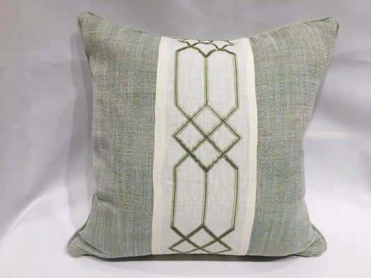 20" Embroidered Panel Pillow
