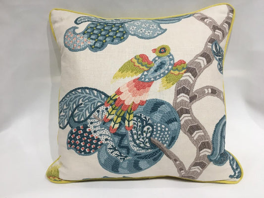 17" pillow with printed bird