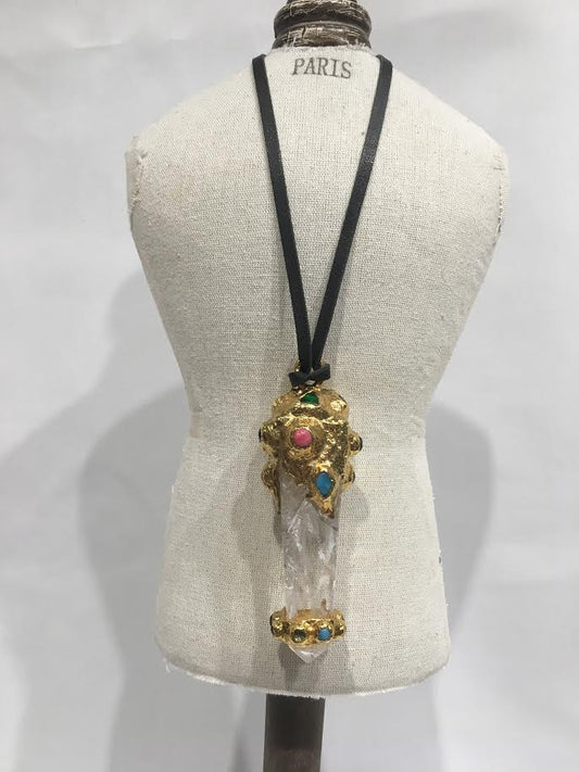 Vintage CHANEL Rock Crystal Pendant Necklace
