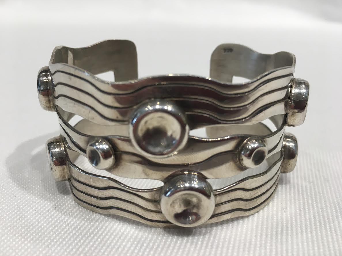 Vintage Mexican Silver "River of Life" Cuff