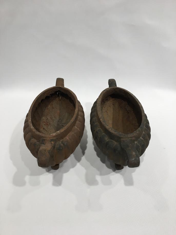 Pair of Antique Cast Iron Urns