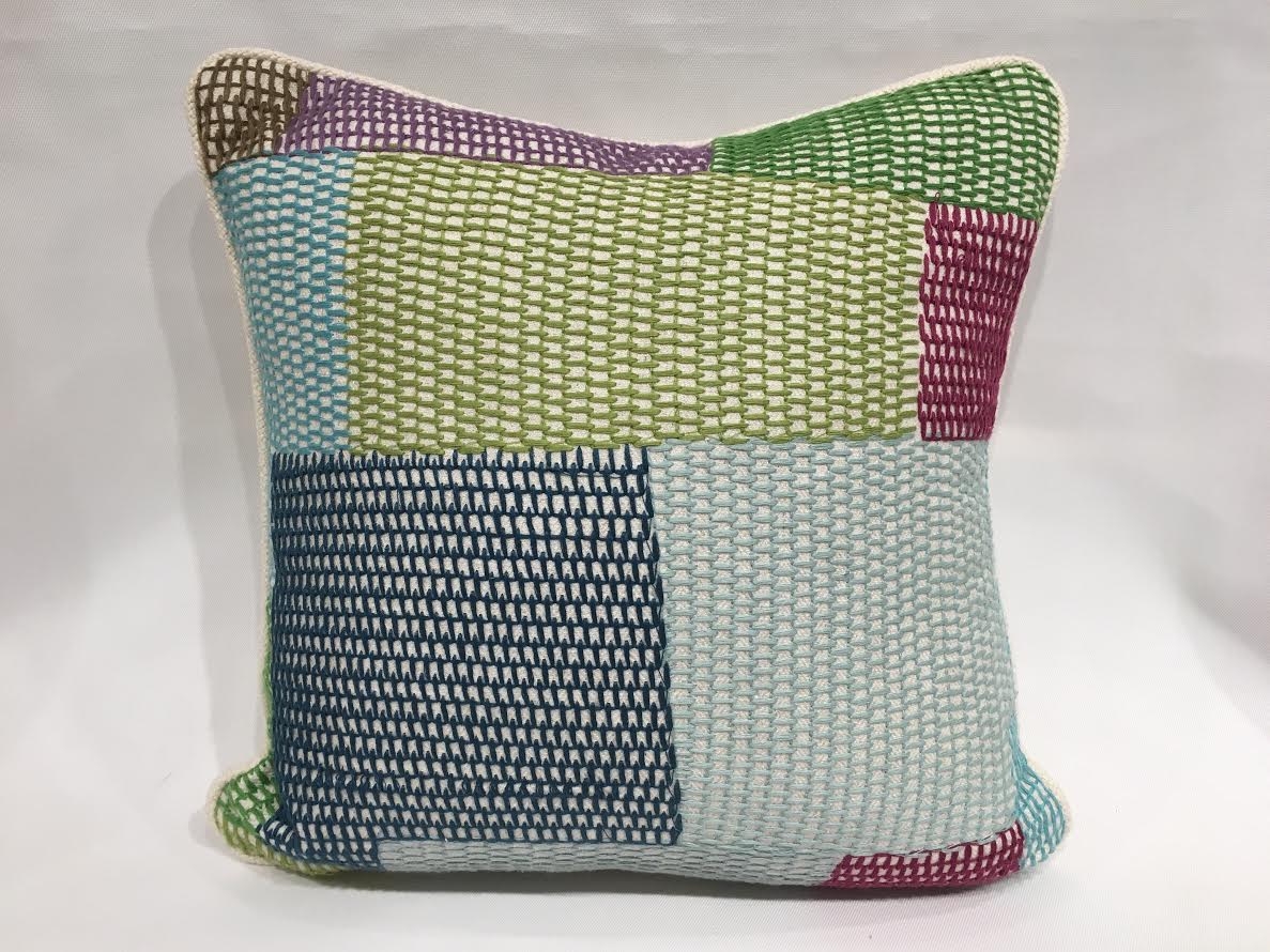16 " Pillow with Schumacher Patchwork Wool Fabric