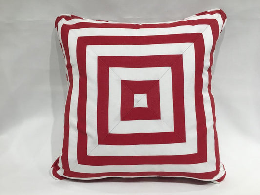 18" Nautical Striped Pillow in Indoor/Outdoor fabric